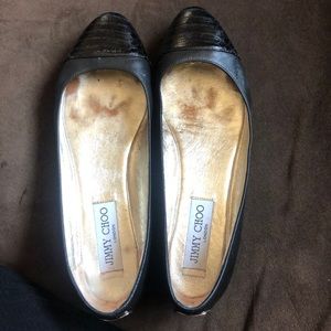 Jimmy Choo black leather flats